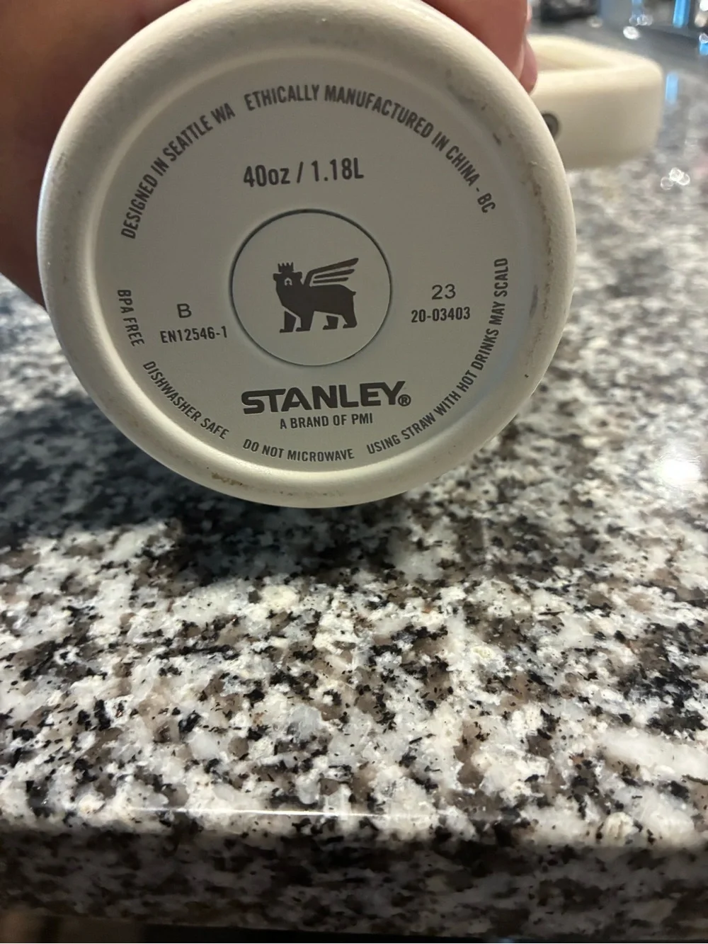 Stanley 40 oz Cream Travel Mug with Handle(No Straw)